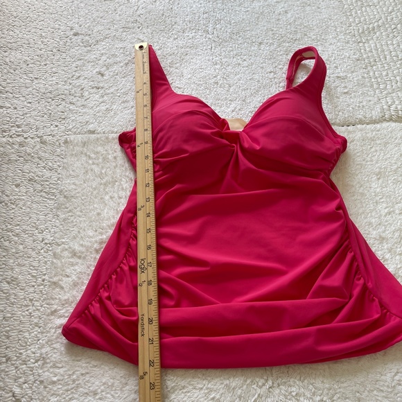 Talbots Tankini Top Women's Size 10 Swimwear Pink Padded Beach - Picture 7 of 8